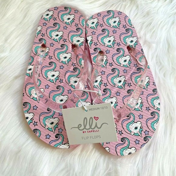 Elli by Capelli of New York Toddler Girl Unicorn Flip Flops Size 12/13… - Picture 1 of 4